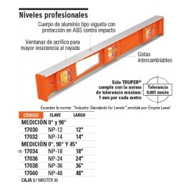 NIVEL PROFESIONAL 24" TRUPER---17036/TRUPER