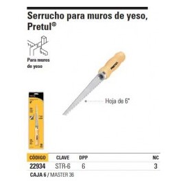 SERRUCHO P/MUROS DE YESO 6" PRETUL